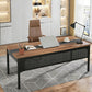 70.8 Inch Brown Black Professional Desk Workstation