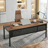 70.8 Inch Brown Black Professional Desk Workstation