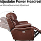 Brown Fullgrain Leather Powered Recliner Sofa Unit