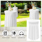 White Spandex Cocktail Tablecloths 32 Inch Round Pack Of 4