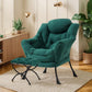 Large Dark Green Upholstered Ottoman Armchair Office
