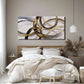 Slate Gray Metallic Abstract Canvas Wall Art 24x48 Inches