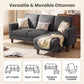 L-Shaped Sectional Sofa Graphite Grey Storage Ottoman-2