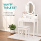 White Vanity Table Set With 360 Degree Rotating Mirror