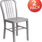 Gael Modern Metal Dining Chairs Set Of 2 In Silver
