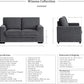 Charcoal 3 Piece Living Room Set With Chenille Upholstery