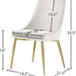 Cream Velvet Upholstered Dining Chair With Goldtone