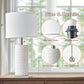 White Ceramic Table Lamps Gleaming Dimmable Twenty Inch Tall