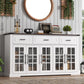 63Inch White Farmhouse Sideboard Cabinet Storage Organization-2