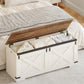 Forty Seven Point Two Inch Lift Top Storage Chest White Brown Bench