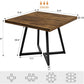 Contemporary Square Waterproof Dining Table Rust Brown