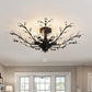 Black Five Light Vintage Crystal Ceiling Chandelier
