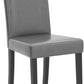 Gray Faux Leather Dining Chairs Set Of 4 With Waterproof Surface