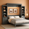 Gray Queen Murphy Wall Bed With Multifunctional Storage-0