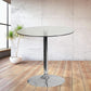 31.5 Inch Tempered Glass-Glass Dining Table Chromed Base