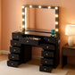 42-Inch Vanity Table Featuring Ultra LED Lighting Black