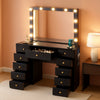 42-Inch Vanity Table Featuring Ultra LED Lighting Black