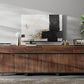 Brown 3 In 1 TV Stand For 100 Inch TV Adjustable Shelves Metal Base
