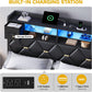 Queen Size Black Upholstered Bed Frame USB Charging