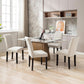 Beige Luxuriously Upholstered Dining Chairs Set Six