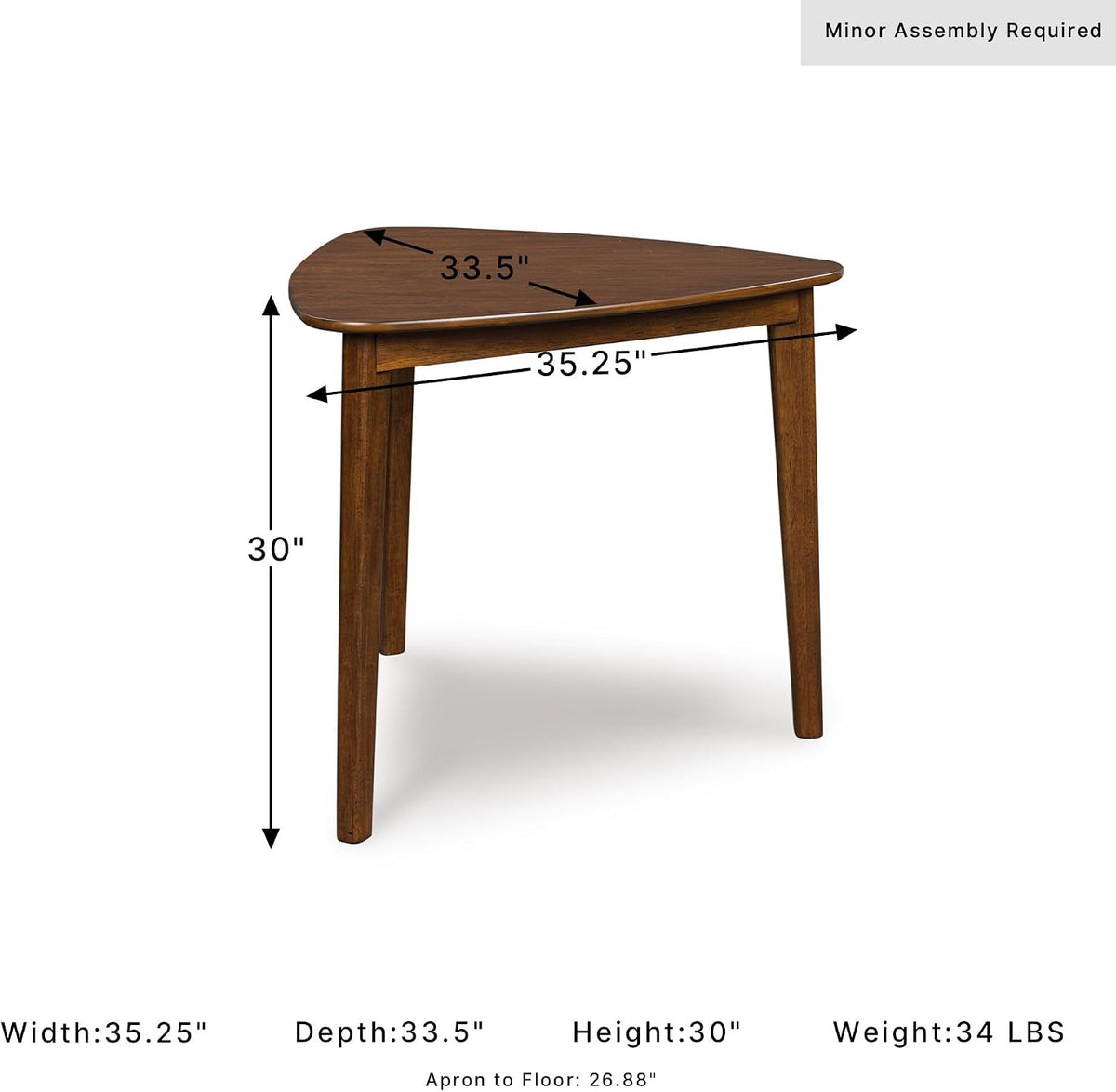 Ashley Signature Triangle Dining Table Hardwood Veneer
