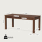 Large Walnut Wood Rectangular Farmhouse Dining Table