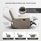 Two Tone Beige Chenille Upholstered Reclining Sofa