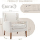 Beige Chenille Upholstered Wingback Chair With Wood