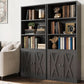 Industrial Floorstanding Five Shelf Bookcase With Doors