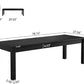 Solid Wood Black Farmhouse Rectangular Dining Table