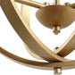 Gilded Orbital Chandelier Three Light Pendant Fixture-2