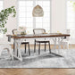 Farmhouse Dining Table For 6, 70.8 Inch Wood Table Two Tone