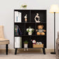 Black Freestanding Wooden Bookcase With Ample Storage