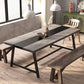 70.87 Inch Dining Table For 8 With Metal Frame In Gray