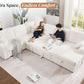 One Hundred Thirty Inch Sleeper Sofa With White Faux Fur