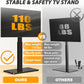 Black Floor TV Stand Tempered Glass Height Adjustable