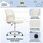 Armless Desk Chair With Mesh Back And Wheels Cream White