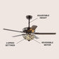 Oil Rubbed Bronze Ceiling Fan Integrated Cooling System