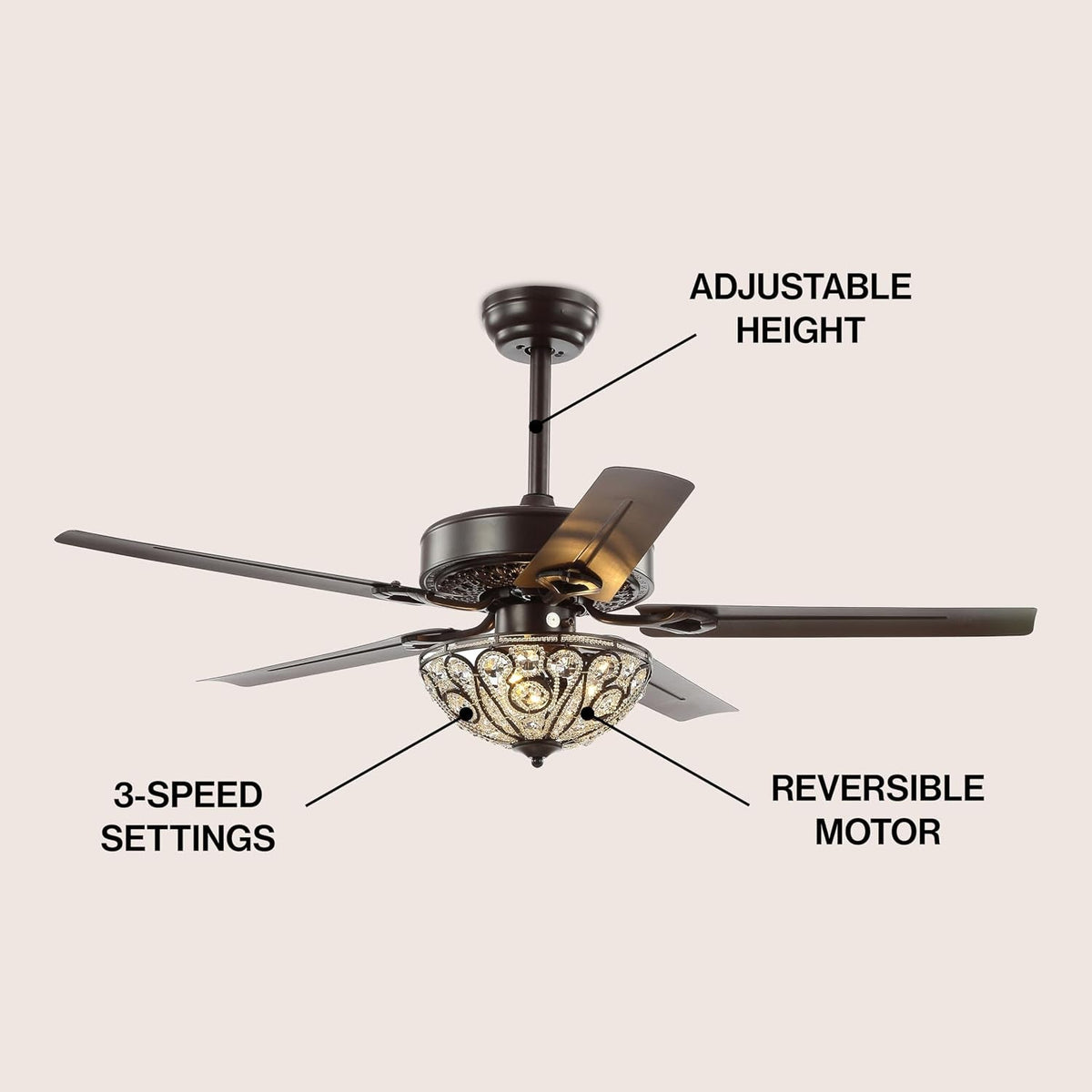 Oil Rubbed Bronze Ceiling Fan Integrated Cooling System
