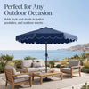 9 Ft Navy UV Resistant Weatherproof Outdoor Umbrella