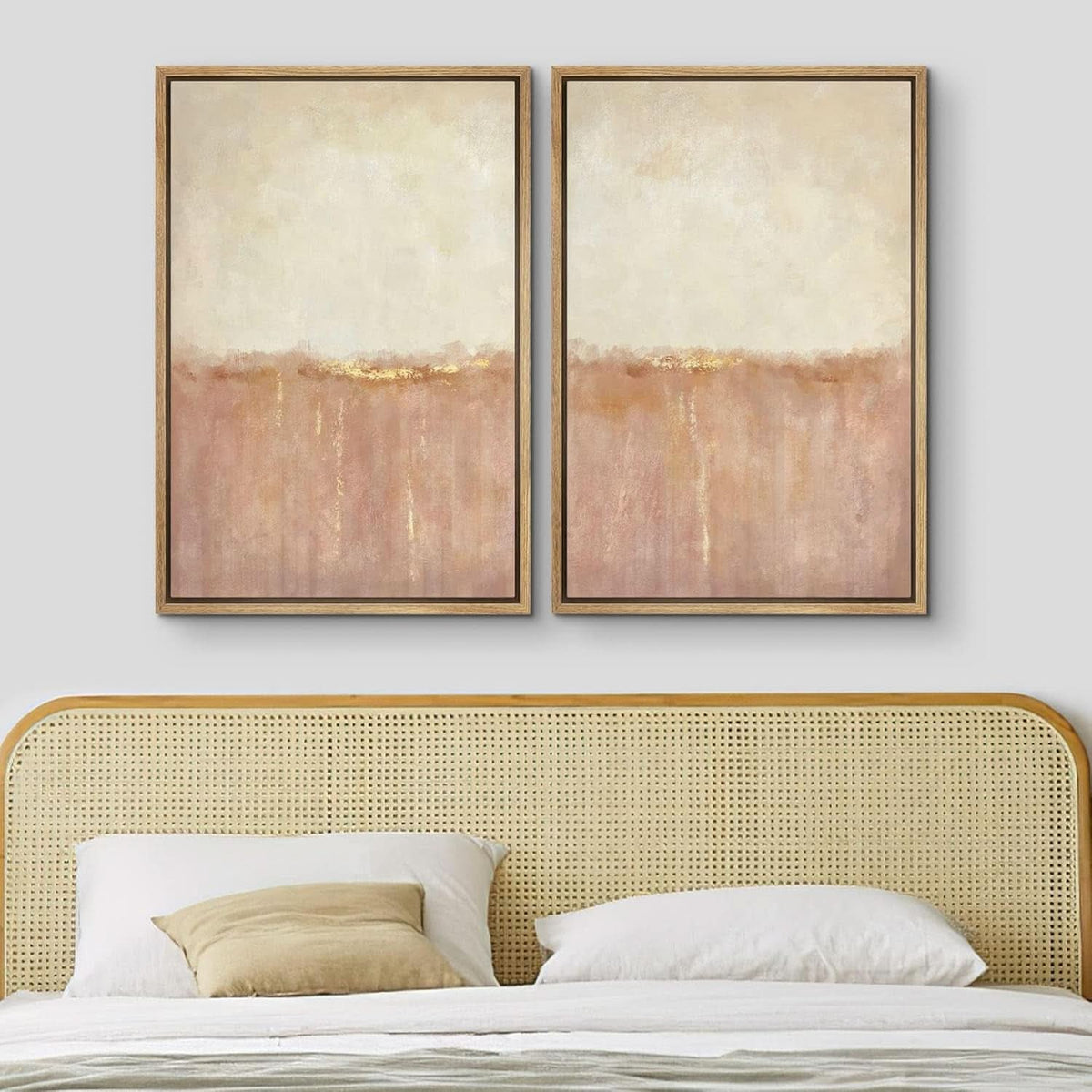 Framed Canvas Wall Art 24x36 Pastel Red Landscape Art