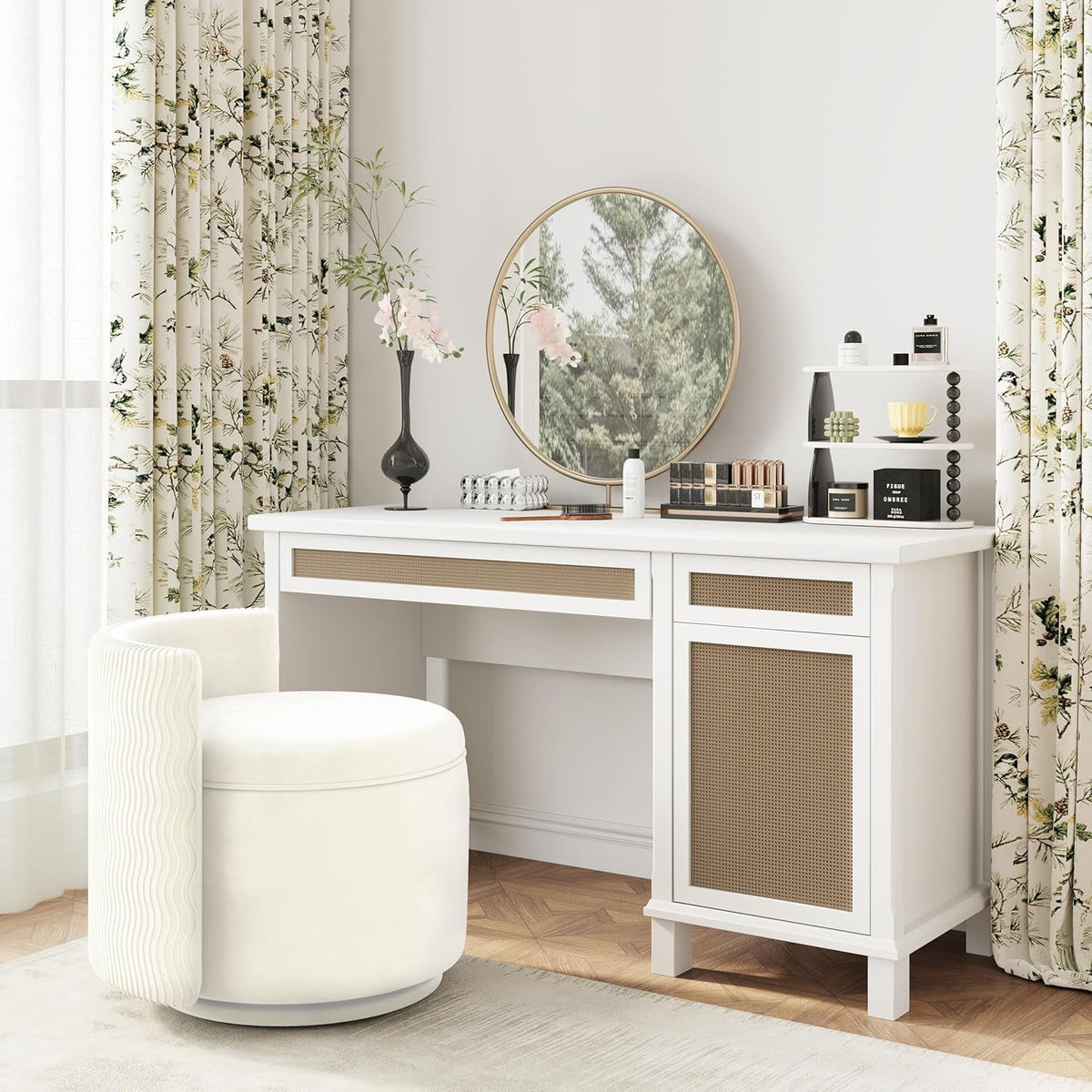 Extraordinary Velvet 360 Degree Swivel Vanity Chair