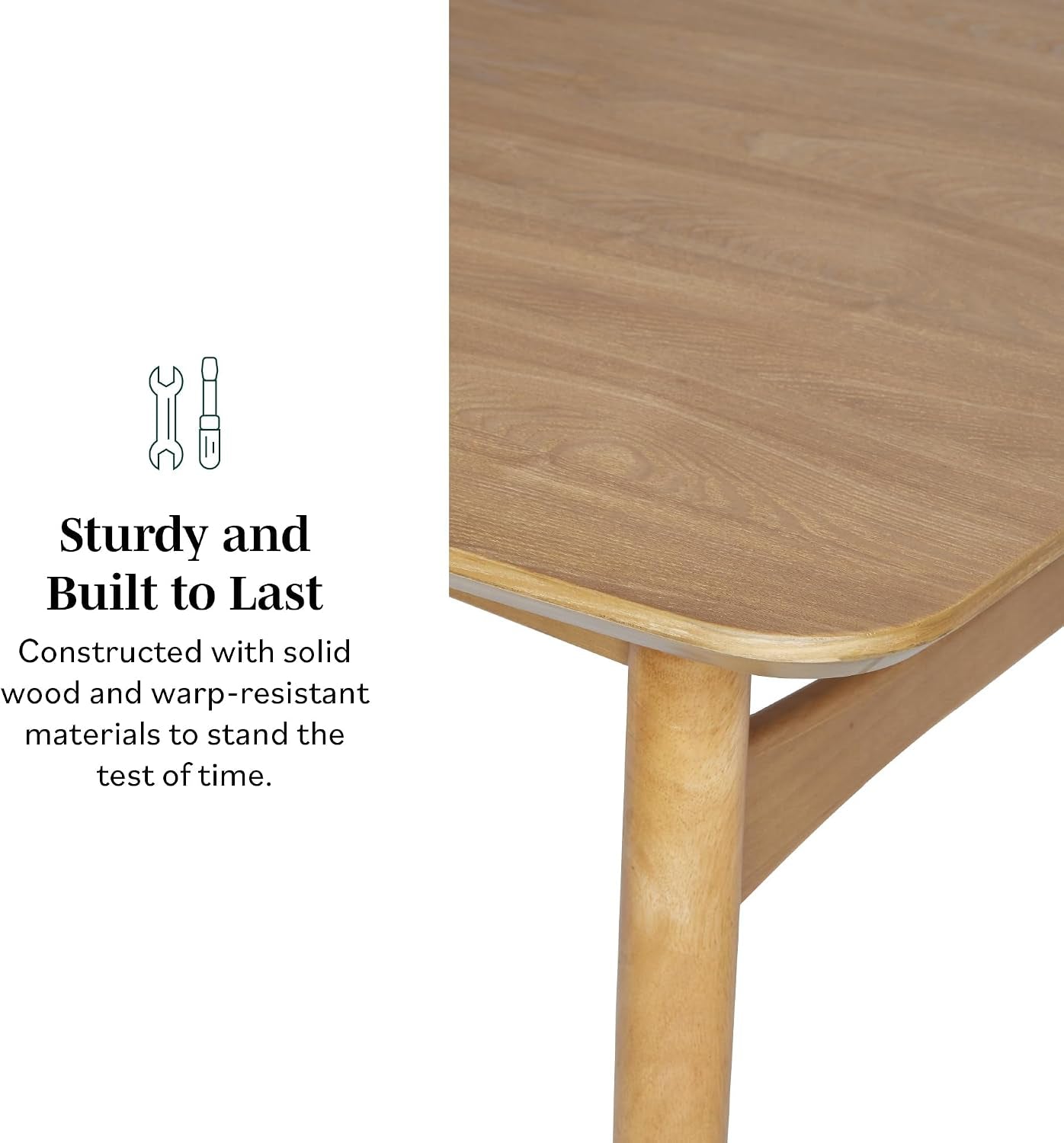 Mid-Century Solid English Ash Dining Table 59-Inch