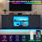 Black TV Stand With LED Lighting Entertainment Center