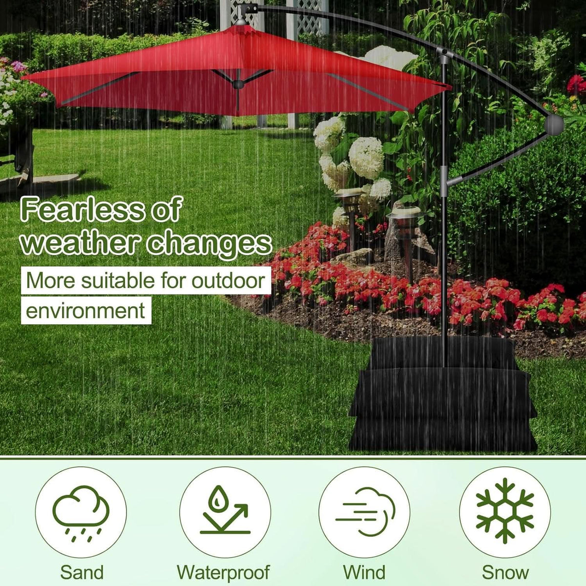 5 Pack 55 Pound Fillable Sandbags Outdoor Umbrella Bases-4