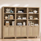 Tall Rattan Bookcase Featuring Five Adjustable Shelves