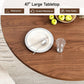 Circular Walnut Dining Table 47 Inch Storage Drawer