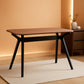 Contemporary Walnut Black Rectangle Wood Dining Table