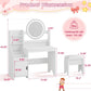 Kids Vanity Table Illuminated Ambient LED Lighting White