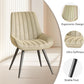Khaki Dining Chairs Set Of 4 With Thick Cushions Metal Legs
